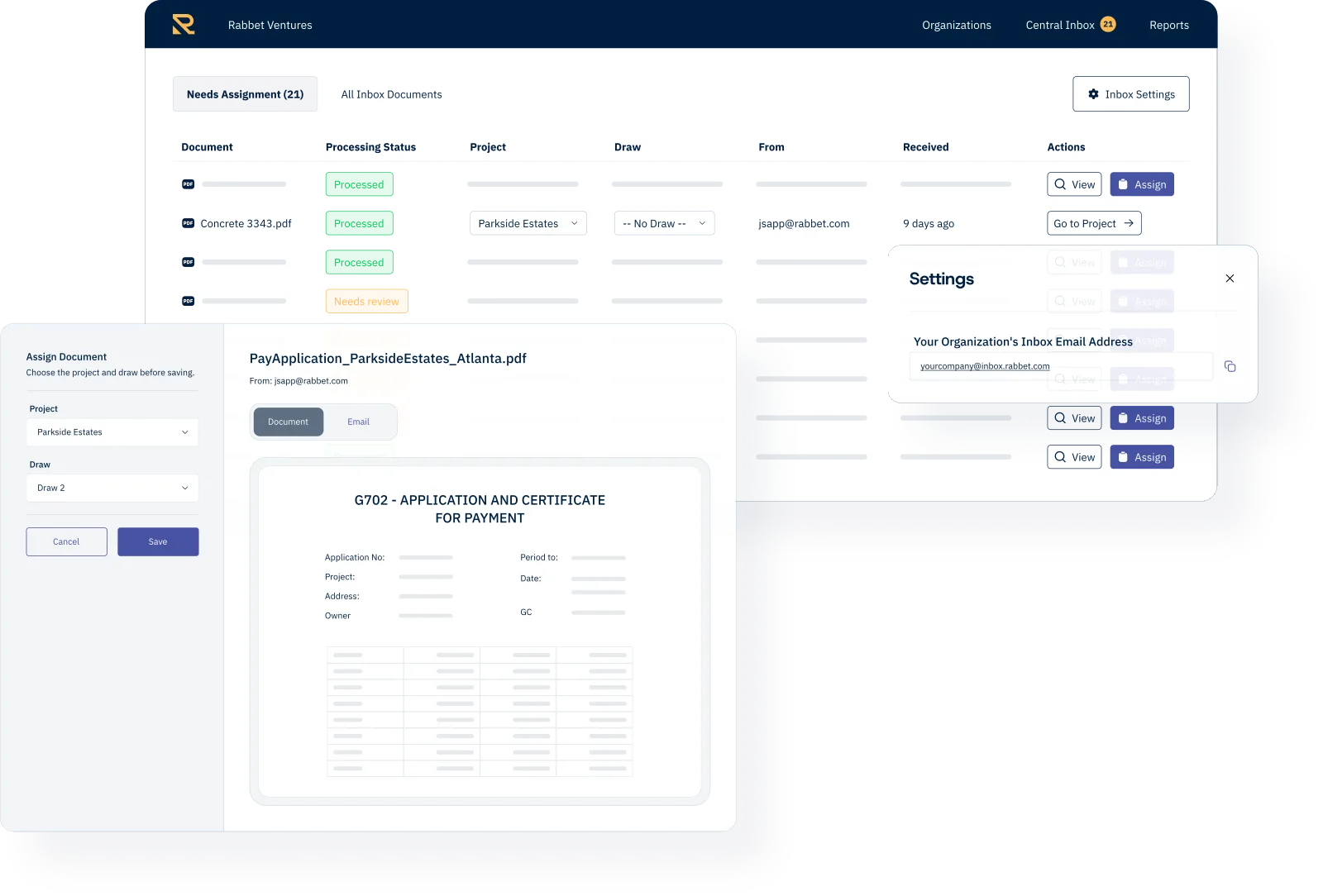 Payment approval workflow: contractor payments validated against contract terms and retention rules